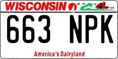 WI license plate 663NPK