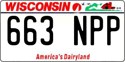 WI license plate 663NPP