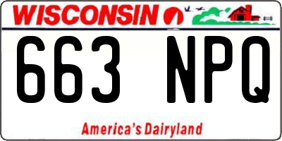 WI license plate 663NPQ