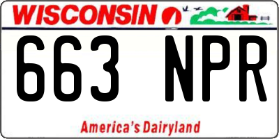 WI license plate 663NPR