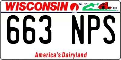 WI license plate 663NPS