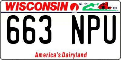 WI license plate 663NPU