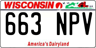 WI license plate 663NPV