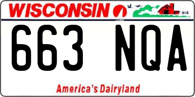 WI license plate 663NQA
