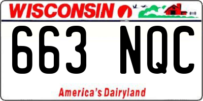 WI license plate 663NQC