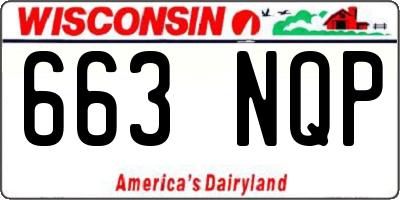 WI license plate 663NQP
