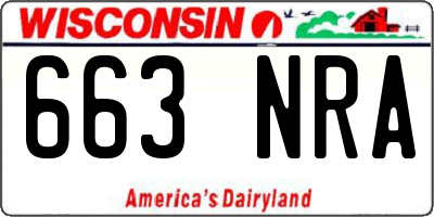 WI license plate 663NRA