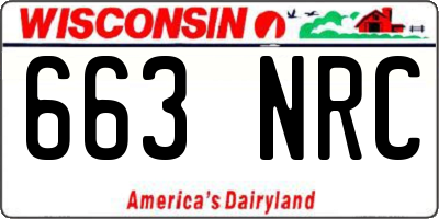 WI license plate 663NRC