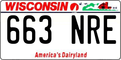 WI license plate 663NRE