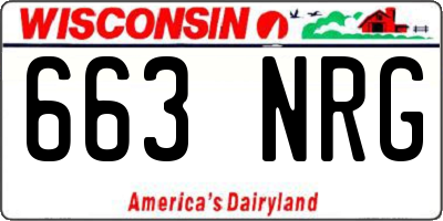 WI license plate 663NRG