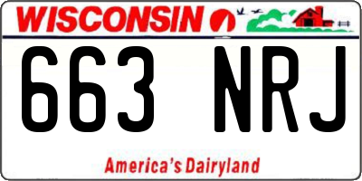 WI license plate 663NRJ
