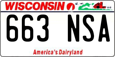 WI license plate 663NSA