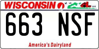 WI license plate 663NSF