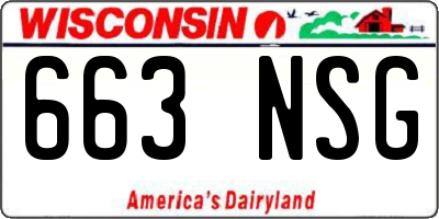 WI license plate 663NSG