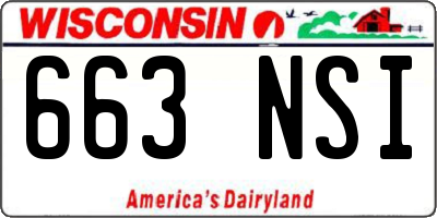 WI license plate 663NSI