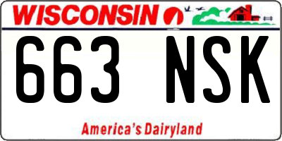 WI license plate 663NSK