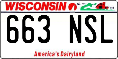 WI license plate 663NSL