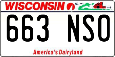 WI license plate 663NSO
