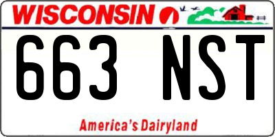 WI license plate 663NST