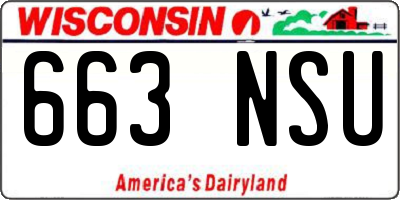 WI license plate 663NSU