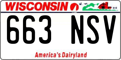 WI license plate 663NSV