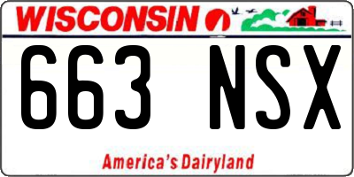 WI license plate 663NSX