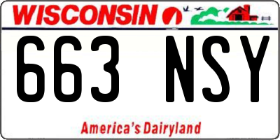 WI license plate 663NSY