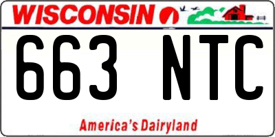 WI license plate 663NTC
