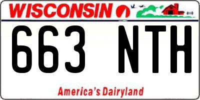 WI license plate 663NTH
