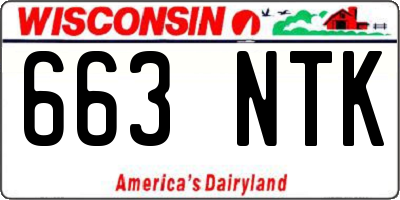WI license plate 663NTK