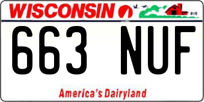 WI license plate 663NUF
