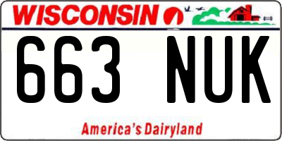 WI license plate 663NUK