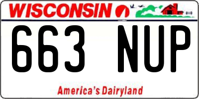 WI license plate 663NUP