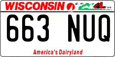 WI license plate 663NUQ