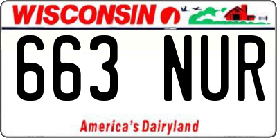 WI license plate 663NUR
