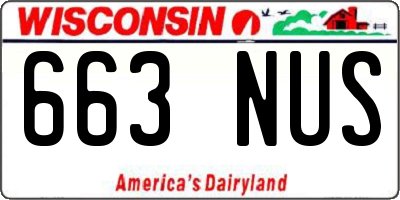 WI license plate 663NUS
