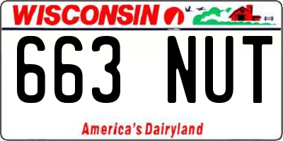 WI license plate 663NUT