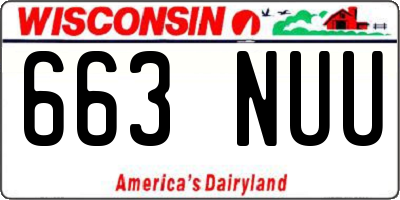 WI license plate 663NUU