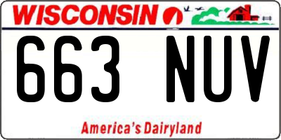 WI license plate 663NUV