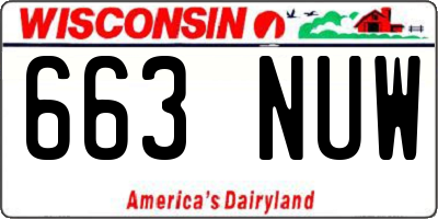 WI license plate 663NUW