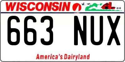 WI license plate 663NUX