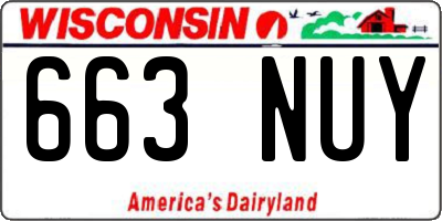 WI license plate 663NUY