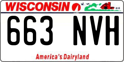 WI license plate 663NVH