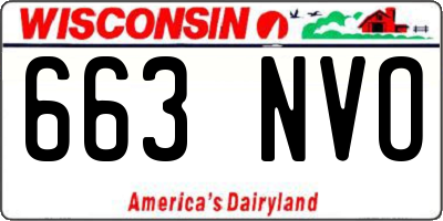 WI license plate 663NVO