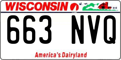 WI license plate 663NVQ