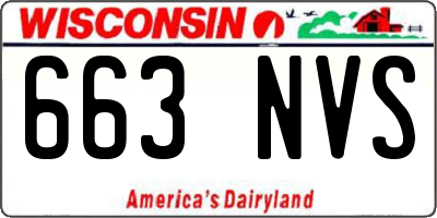 WI license plate 663NVS