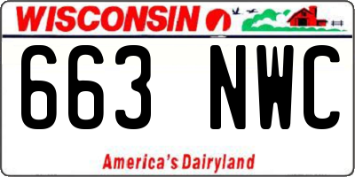 WI license plate 663NWC