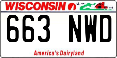 WI license plate 663NWD