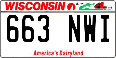WI license plate 663NWI