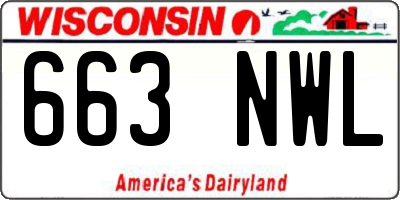 WI license plate 663NWL